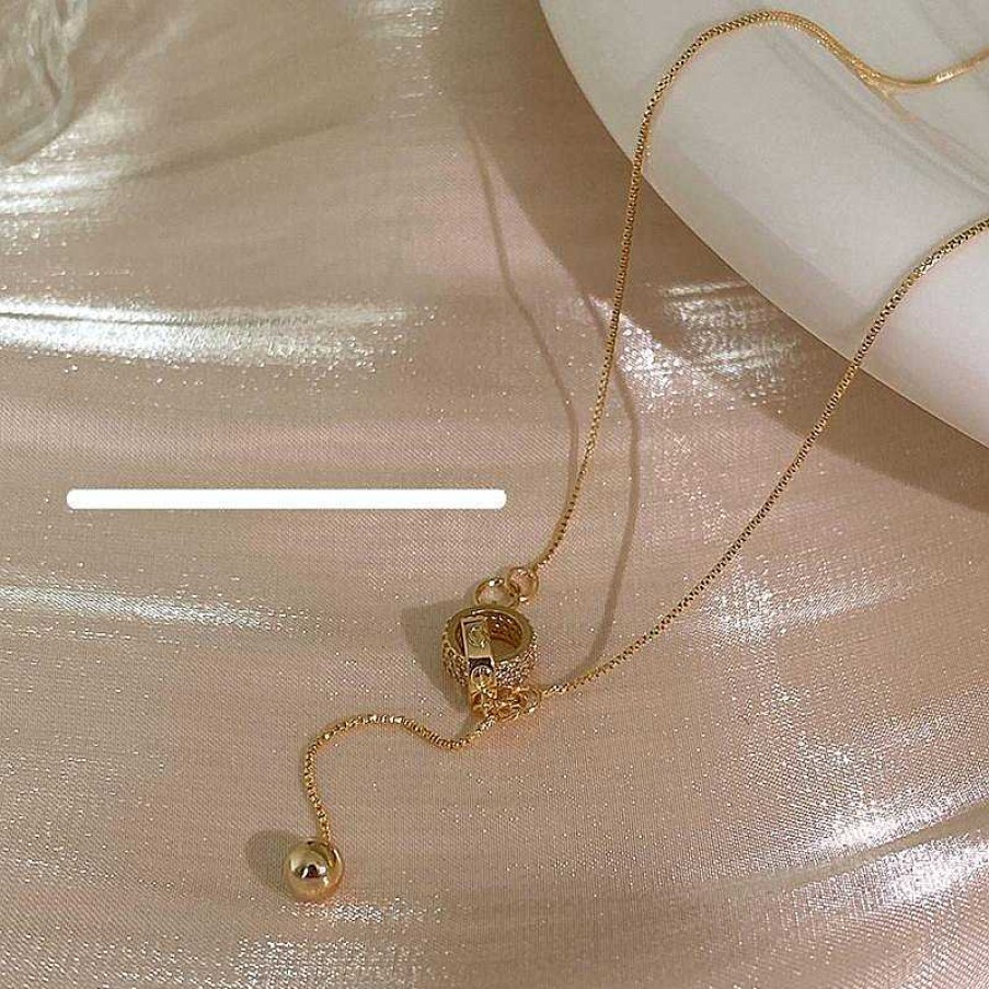 Women The Korean Fashion Necklaces | Double-Ring Necklace Golden