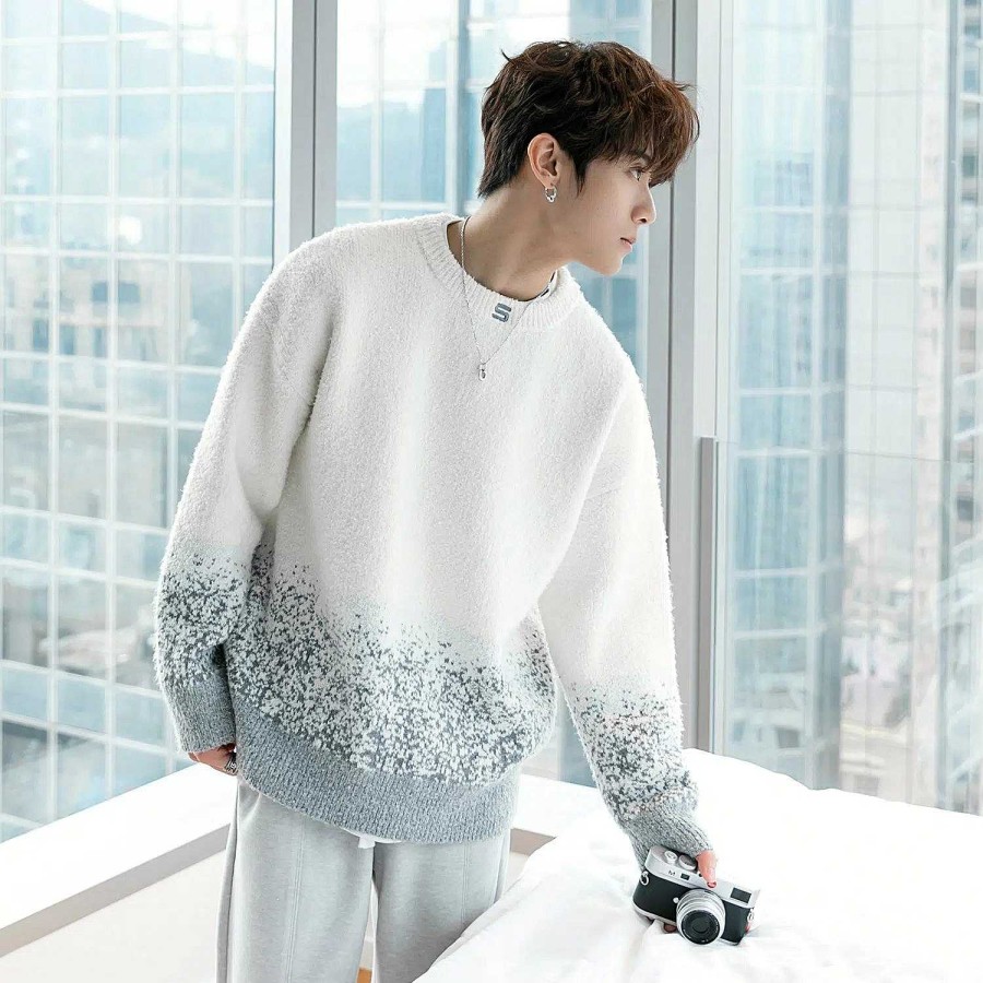 Clothing The Korean Fashion | Gradient Color Starry Sky Sweater