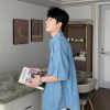 Clothing The Korean Fashion | Denim Button Down Shirt Blue