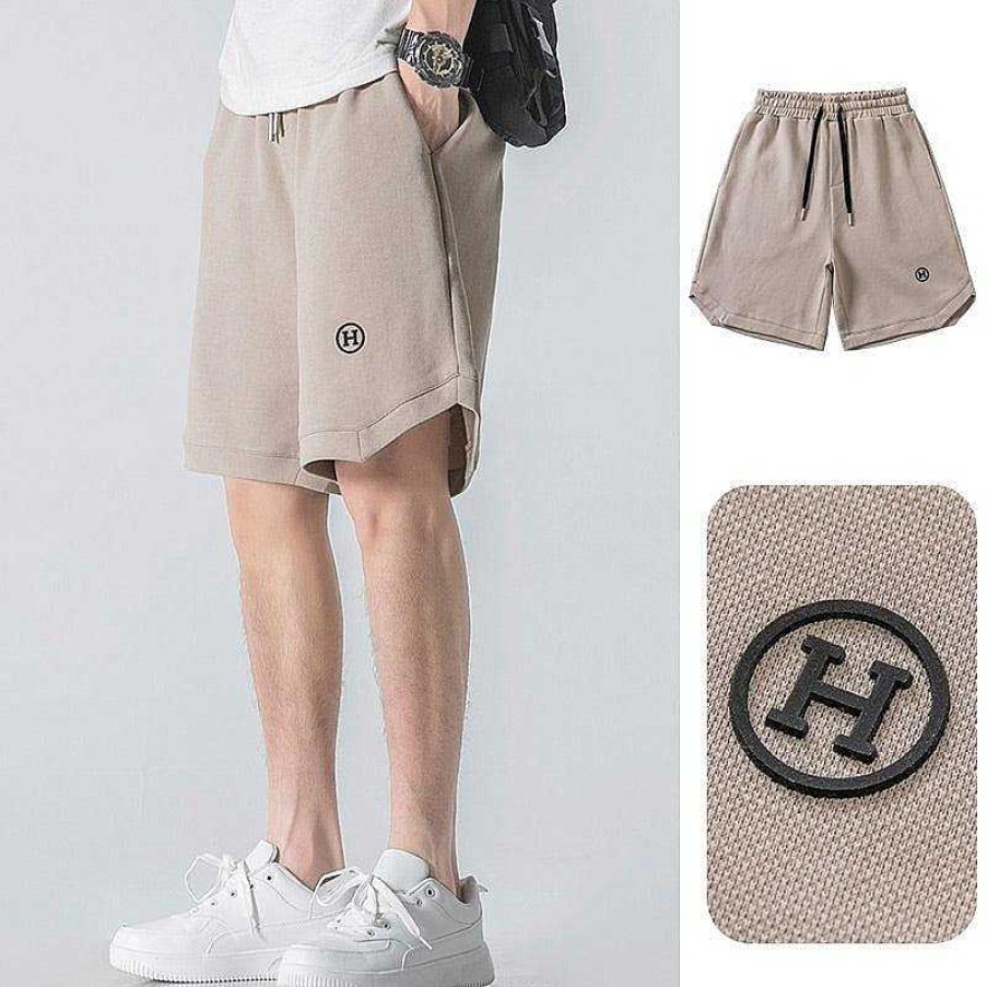 Clothing The Korean Fashion Shorts | Embroidery Loose-Fit Track Shorts