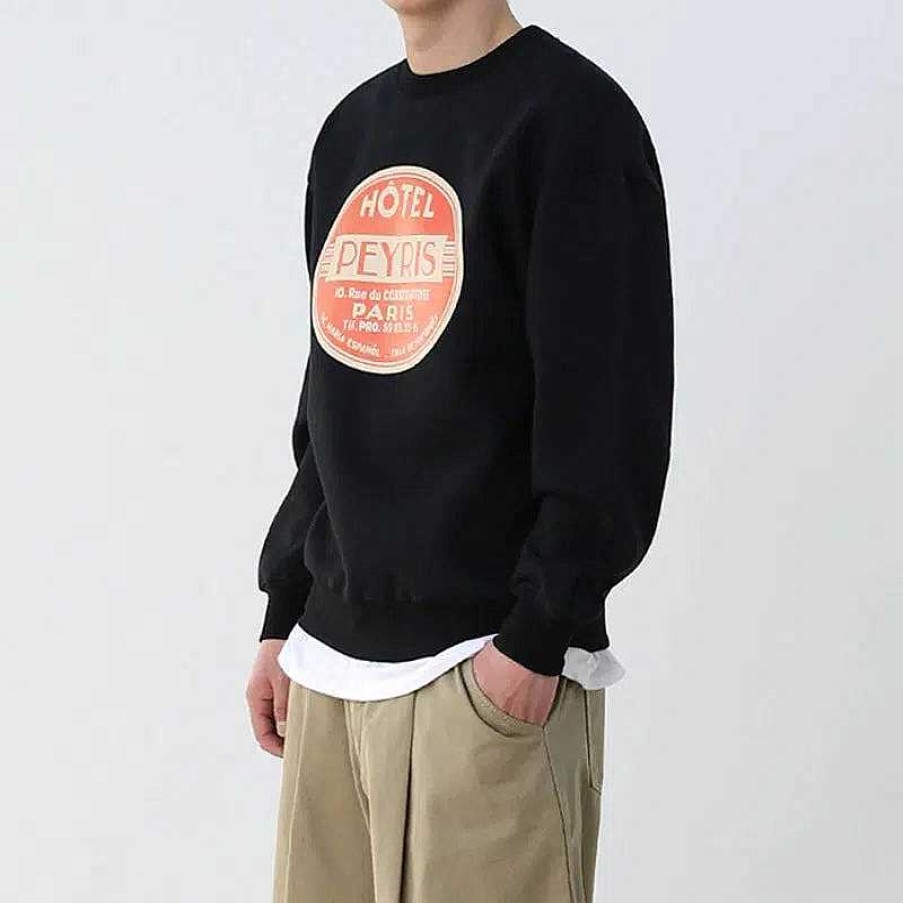 Clothing The Korean Fashion | Printed Round Neck Pullover