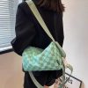 Women The Korean Fashion | Plaid Canvas Shoulder Bag