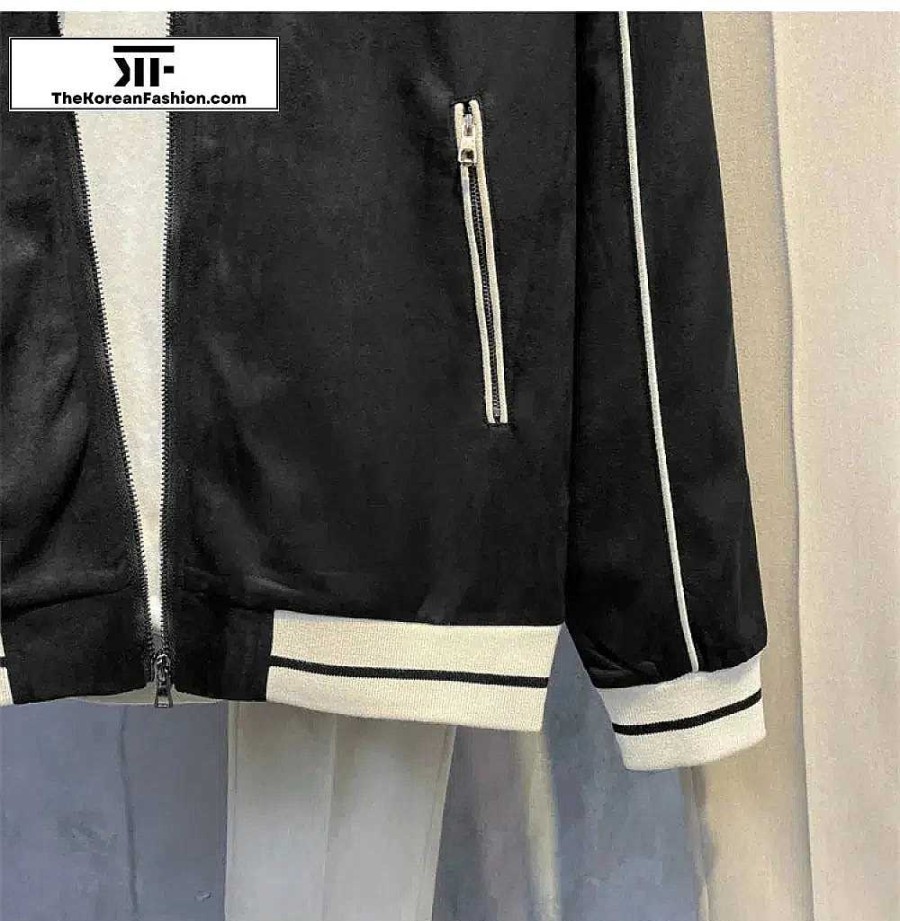 Casual Style Clothes The Korean Fashion | Color Block Baseball Slim Jacket