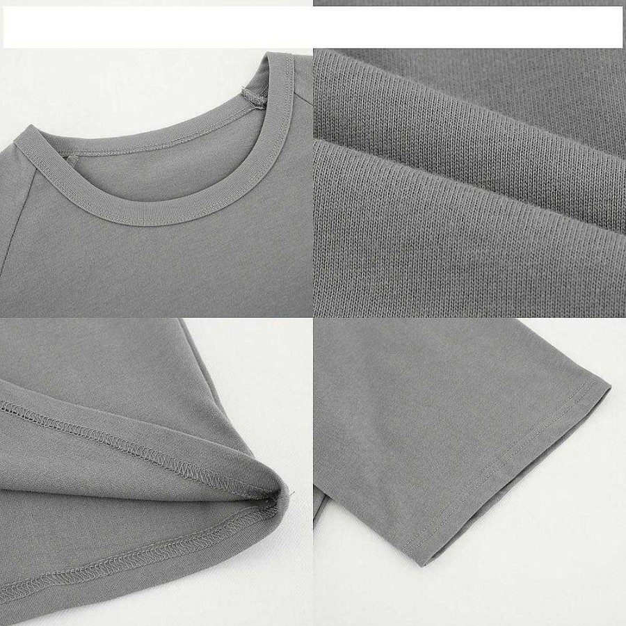 Clothing The Korean Fashion | Thin Pocket Three-Quarter Sleeve T-Shirt