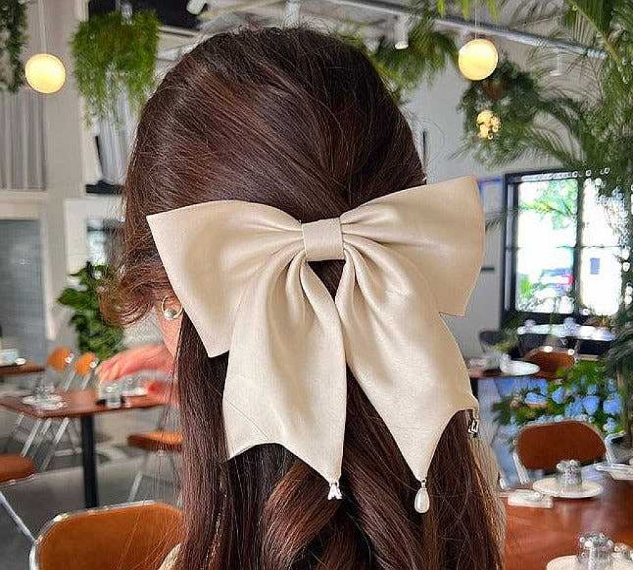 Women The Korean Fashion Hair Accessories | Bow-Knot Pearl Hair Clip