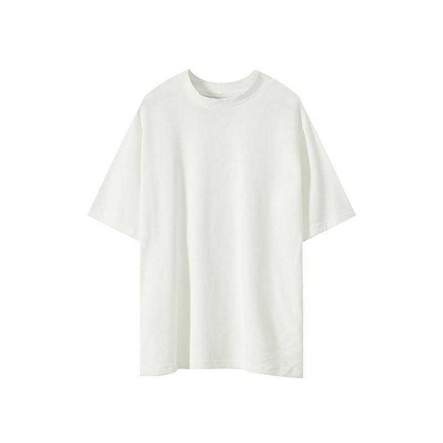 Clothing The Korean Fashion | Small Collar Cotton Basic T-Shirt