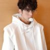 Clothing The Korean Fashion | Padded Shoulder Hooded Sweatshirt