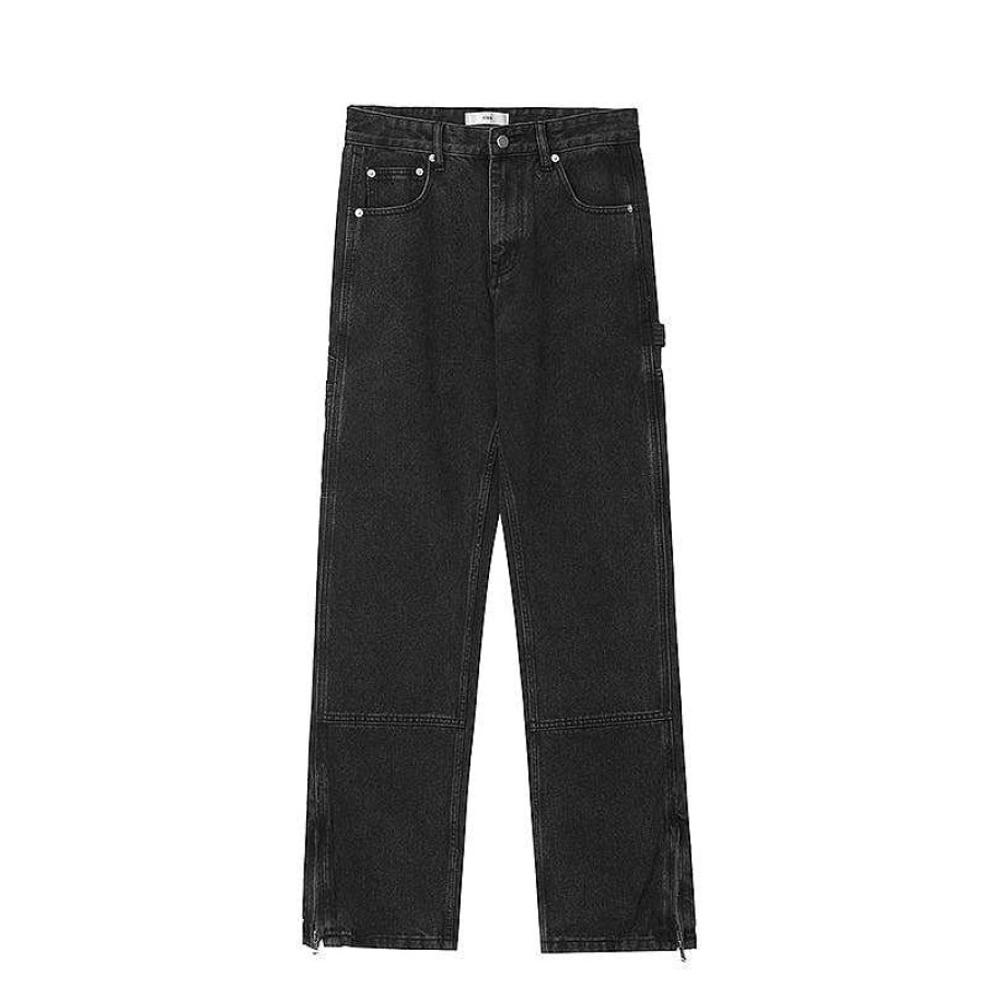 Clothing The Korean Fashion Jeans | Straight Leg Jeans Black