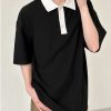 Clothing The Korean Fashion | Casual Polo Contrasting Color T-Shirt