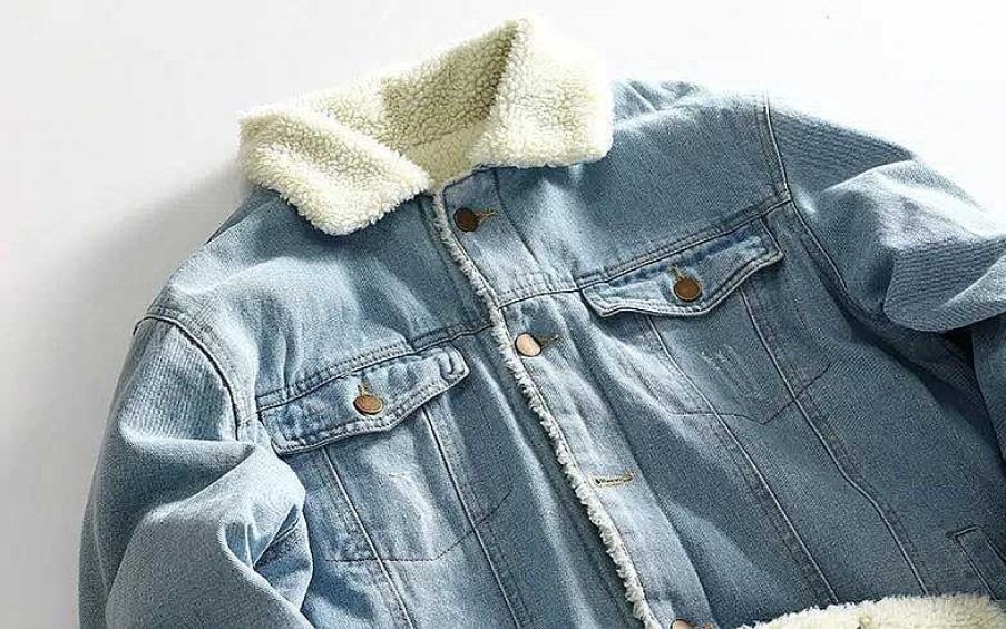 Casual Style Clothes The Korean Fashion | Classic Retro Velvet Denim Jacket