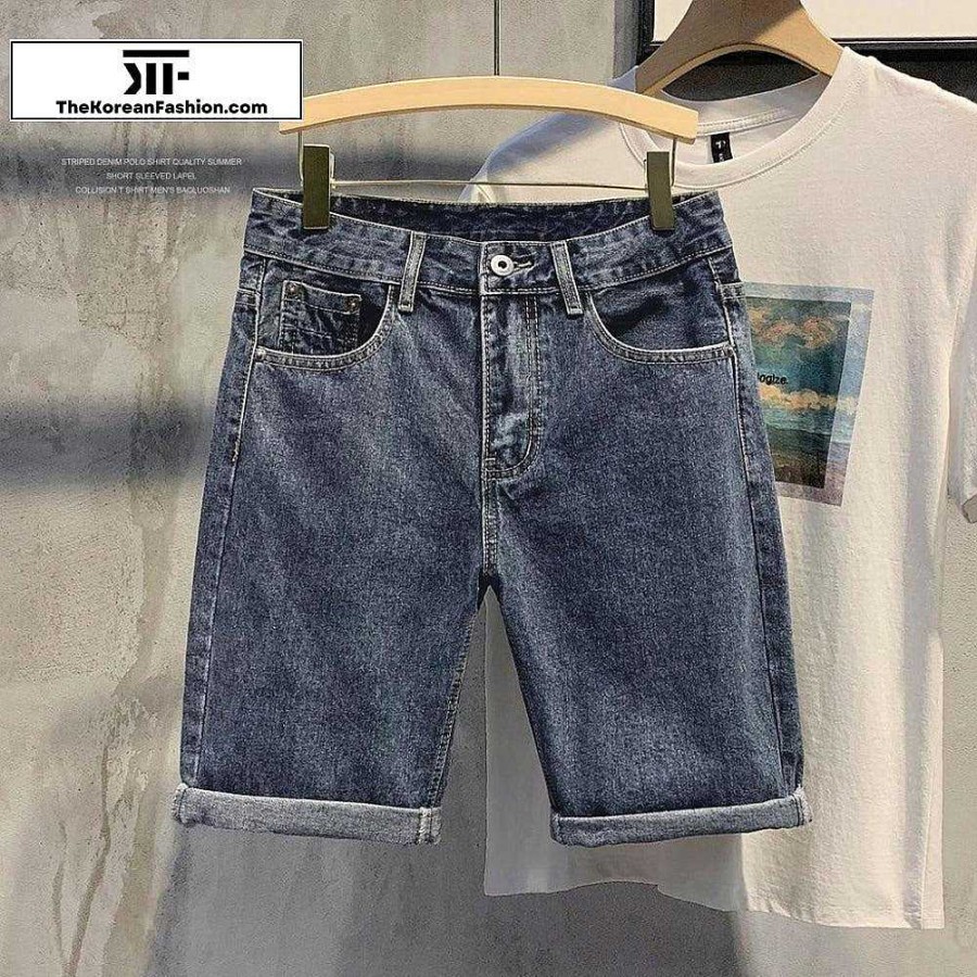 Clothing The Korean Fashion Shorts | Denim Casual Slim Shorts As Shown In Color