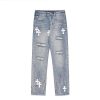 Clothing The Korean Fashion Jeans | Cross Patch Ripped Jeans Light Blue