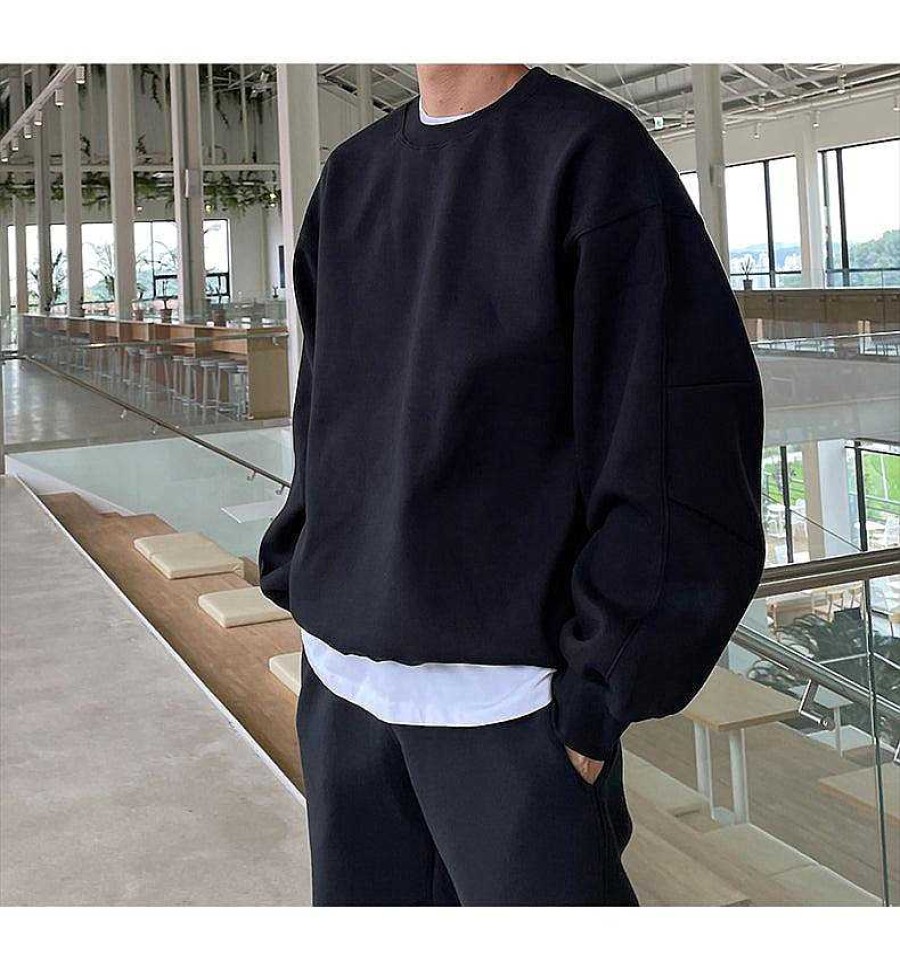 Clothing The Korean Fashion | Round Neck Pullover & Pants Tracksuit