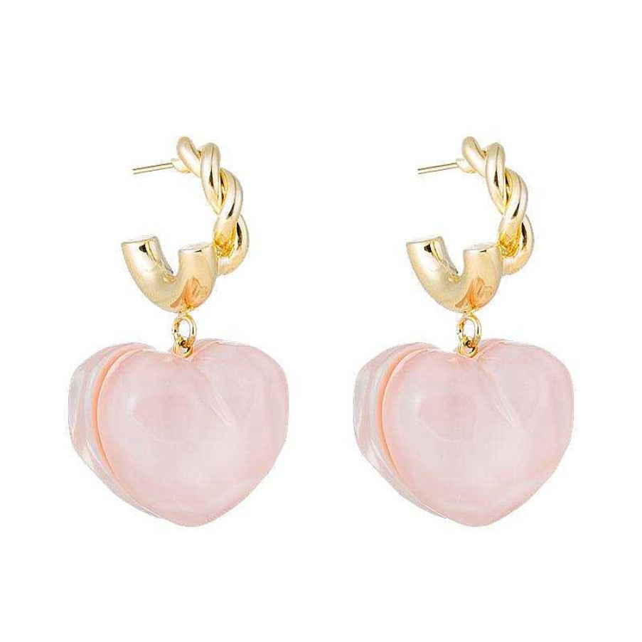 Women The Korean Fashion Earrings | Heart Earrings Pink