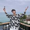 Clothing The Korean Fashion | Long Sleeve Painting Printed Button Down Shirt Black