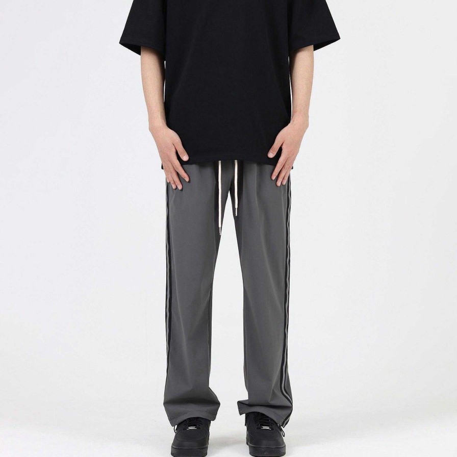 Clothing The Korean Fashion Slim Fit | Side Stripe Drawstring Pants