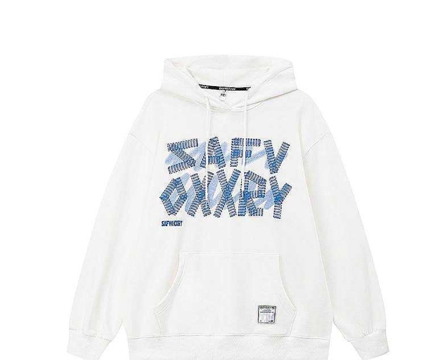 Clothing The Korean Fashion | Overlay Letter Print Hoodie