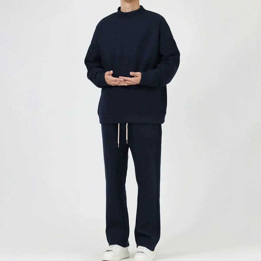 Clothing The Korean Fashion Slim Fit | Half Turtleneck Velvet Sweatshirt