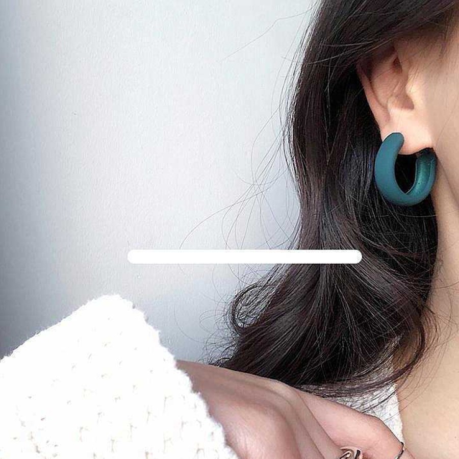 Women The Korean Fashion Earrings | Vintage Color Circle Earrings