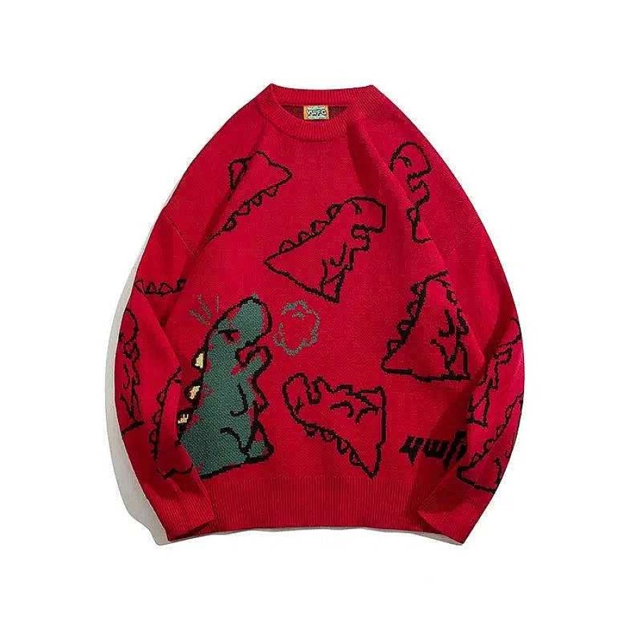 Clothing The Korean Fashion | Cartoon Dinosaur Printed Sweater