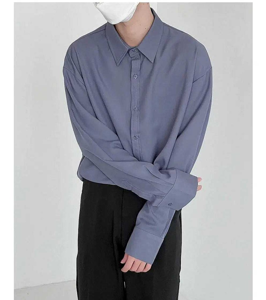 Clothing The Korean Fashion | Anti-Wrinkle Drape Shirt