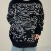 Clothing The Korean Fashion | Textured Printed Pattern Thickened Sweater