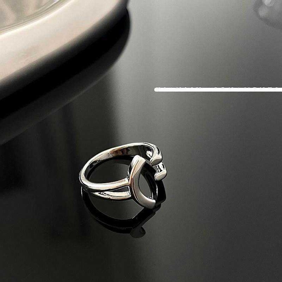 Women The Korean Fashion Rings | Smiley Ring Silver