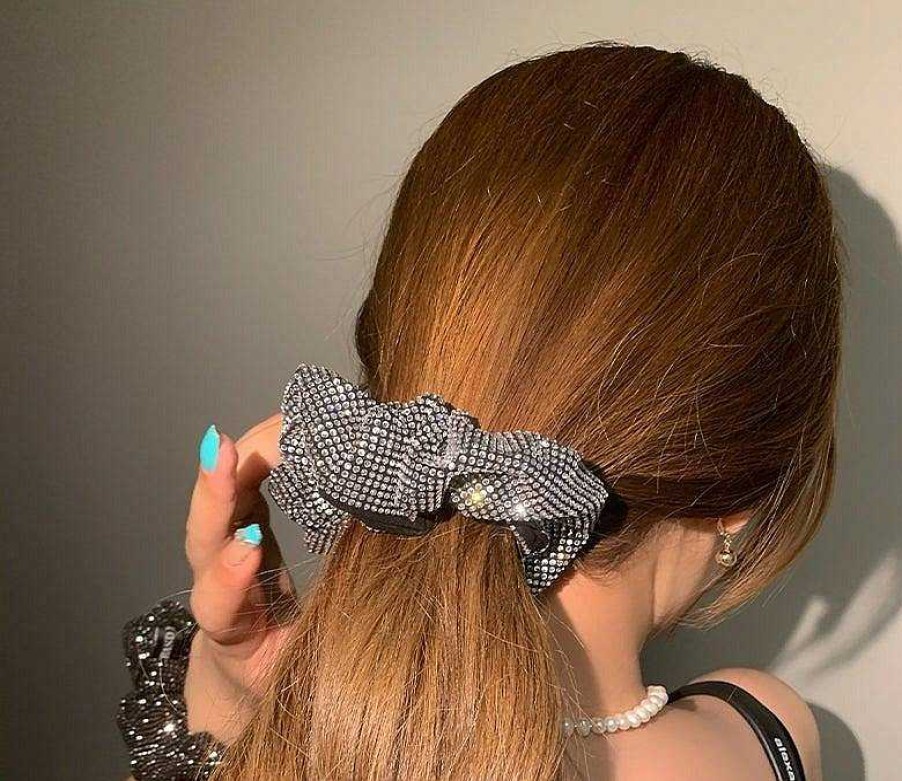 Women The Korean Fashion Hair Accessories | Zircon Scrunchies