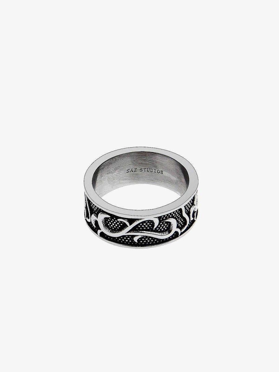 Accs & Bags & Shoes The Korean Fashion | Black Engraved Ring