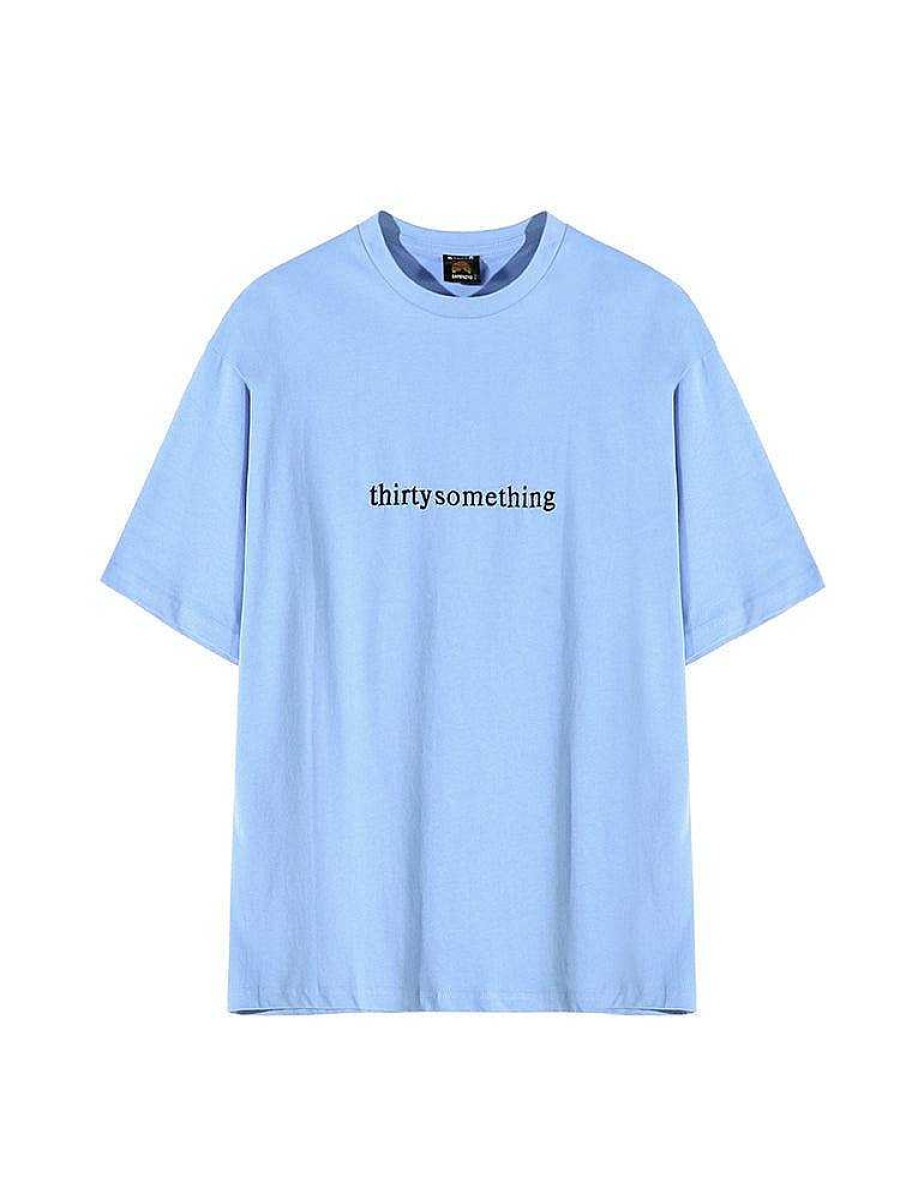 Clothing The Korean Fashion | Embroidered Text Crewneck T-Shirt