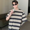 Clothing The Korean Fashion | Round Neck Striped T-Shirt