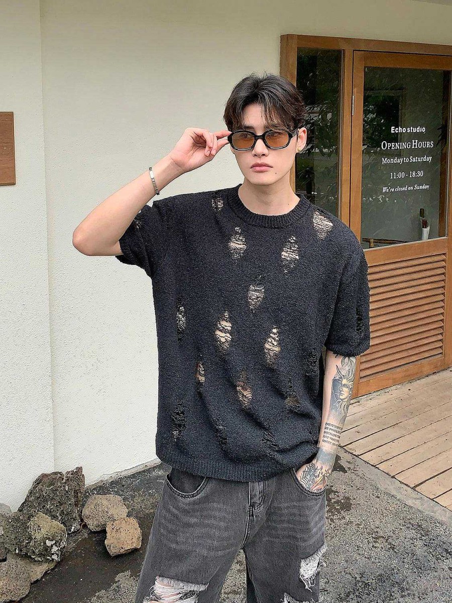 Clothing The Korean Fashion | Hollow Knitted T-Shirt