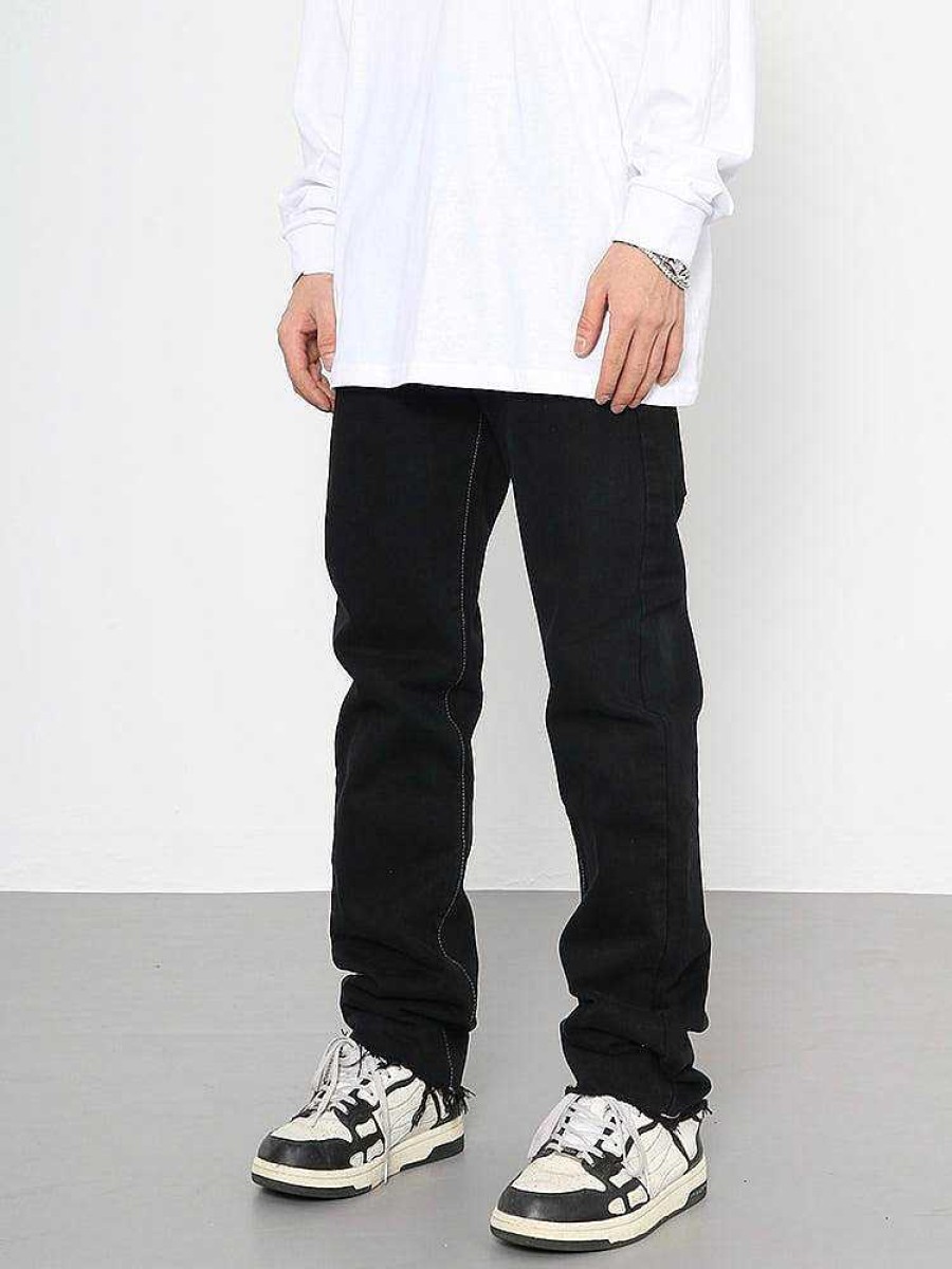 Clothing The Korean Fashion Jeans | Pocket Printed Jeans Black