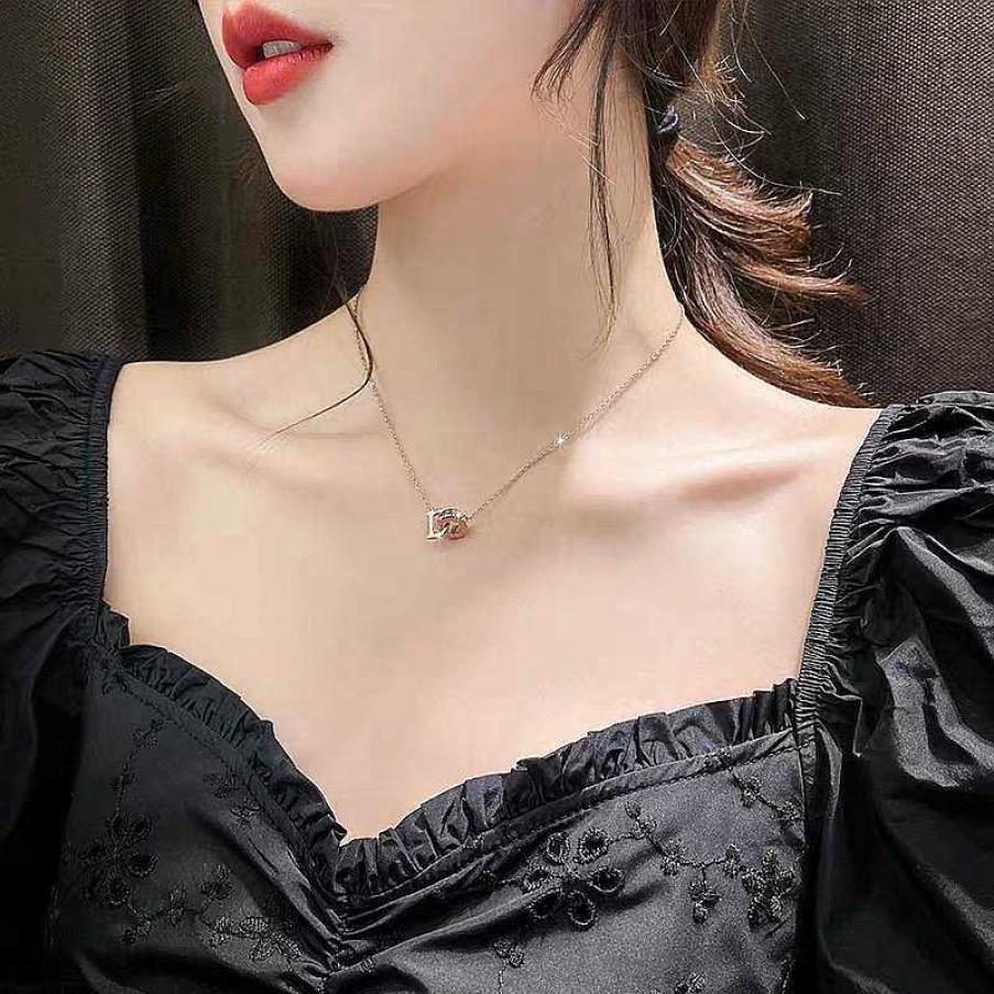 Women The Korean Fashion Necklaces | D Letter Pendant Necklace Gold