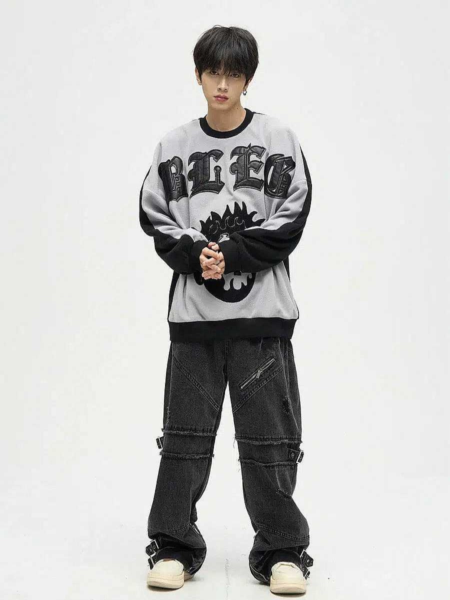 Clothing The Korean Fashion Jeans | Baggy Workwear Jeans Black