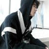 Clothing The Korean Fashion | Stitching Contrast Color Hooded Sweater