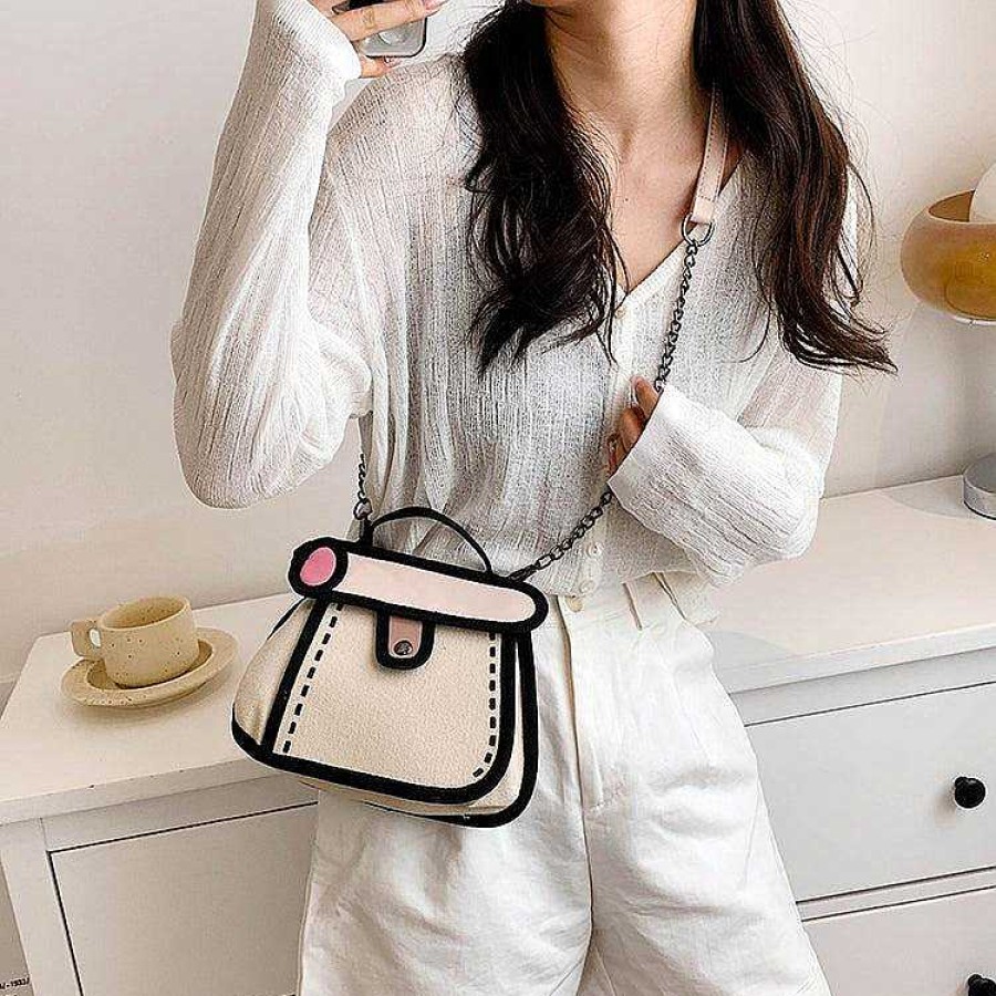 Women The Korean Fashion | Canvas Top Handle Crossbody Bag