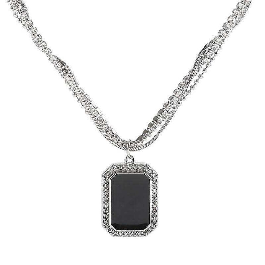 Accs & Bags & Shoes The Korean Fashion | Black Pendant Diamond Necklace