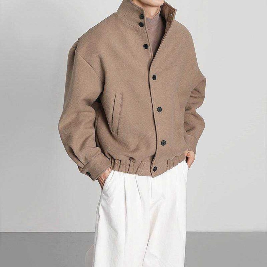 Clothing The Korean Fashion | Elastic Tooling Collar Jacket