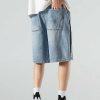 Clothing The Korean Fashion Shorts | Drawstring Denim Short Blue