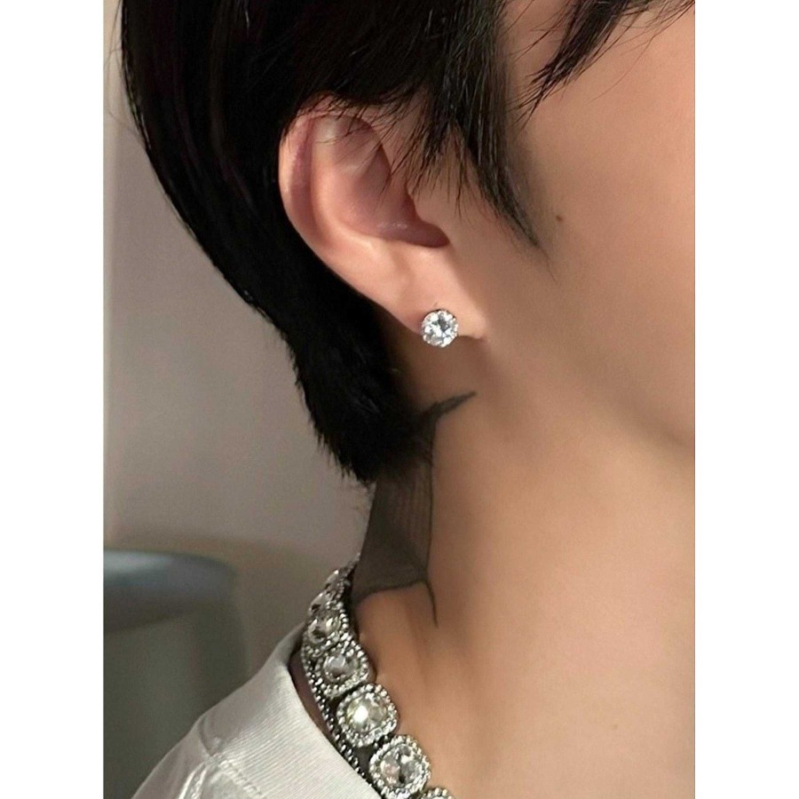 Accs & Bags & Shoes The Korean Fashion | White Diamond Stud Earrings An Earring