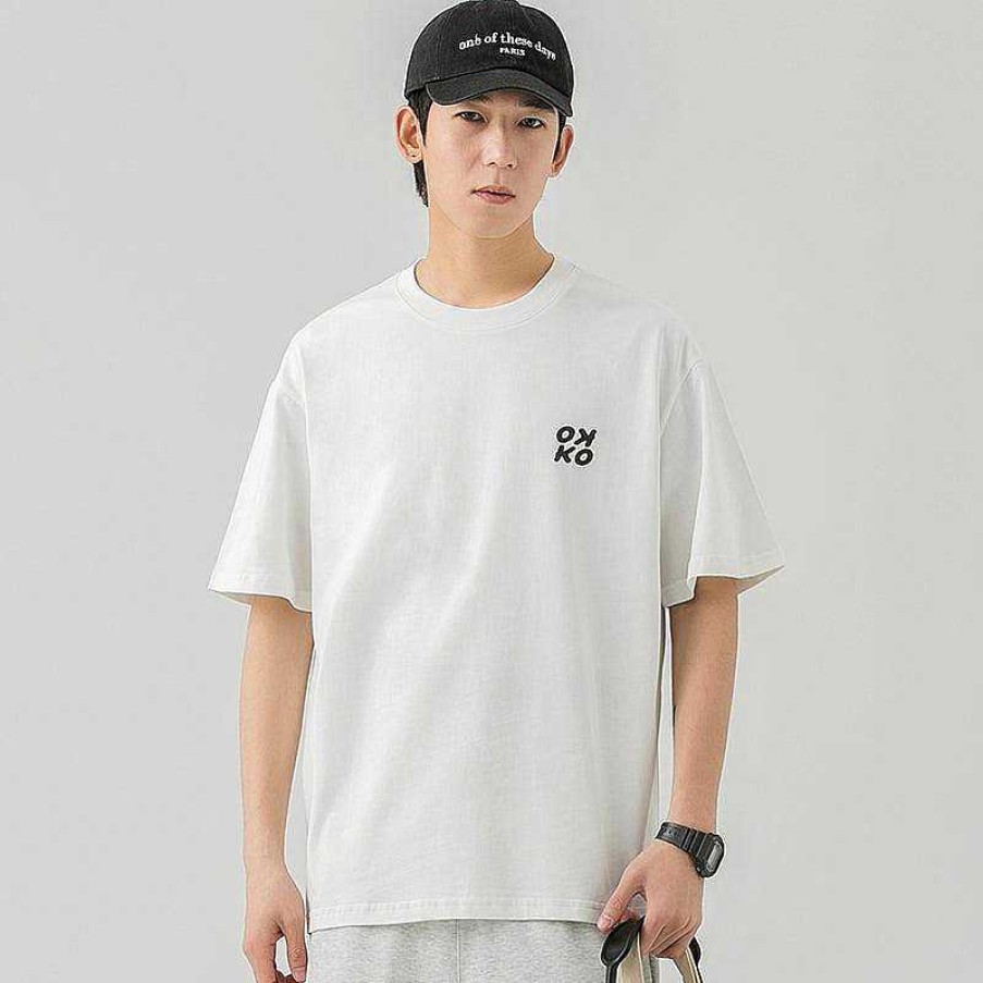 Clothing The Korean Fashion | Cotton Round Neck Short-Sleeved T-Shirt