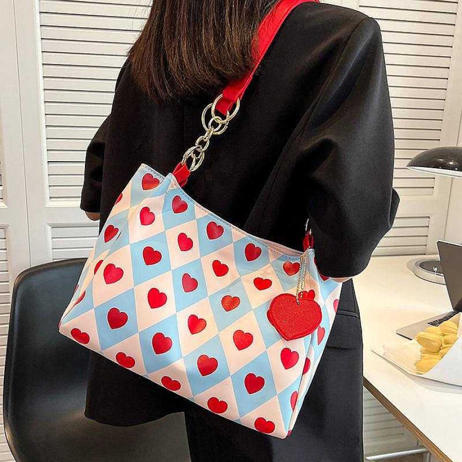 Women The Korean Fashion | Heart Print Tote Bag