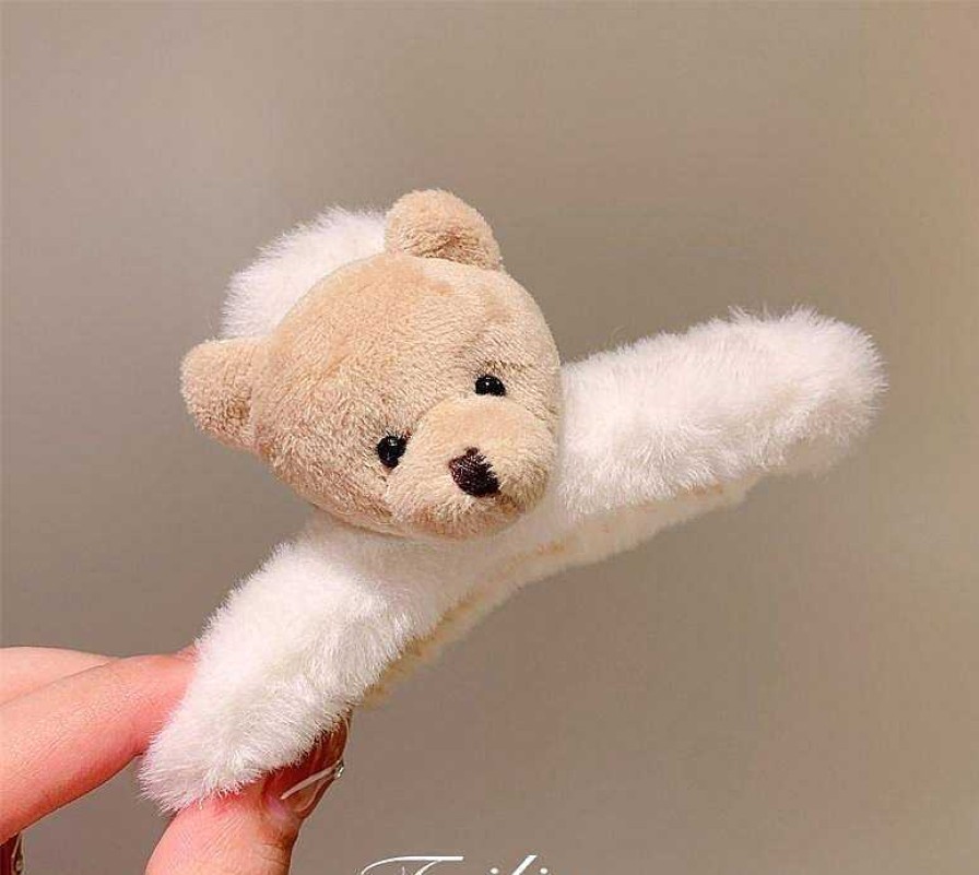 Women The Korean Fashion Hair Accessories | Bear Plush Claw Clip