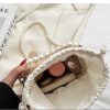 Women The Korean Fashion | Pearl Chain Braided Bag Khaki