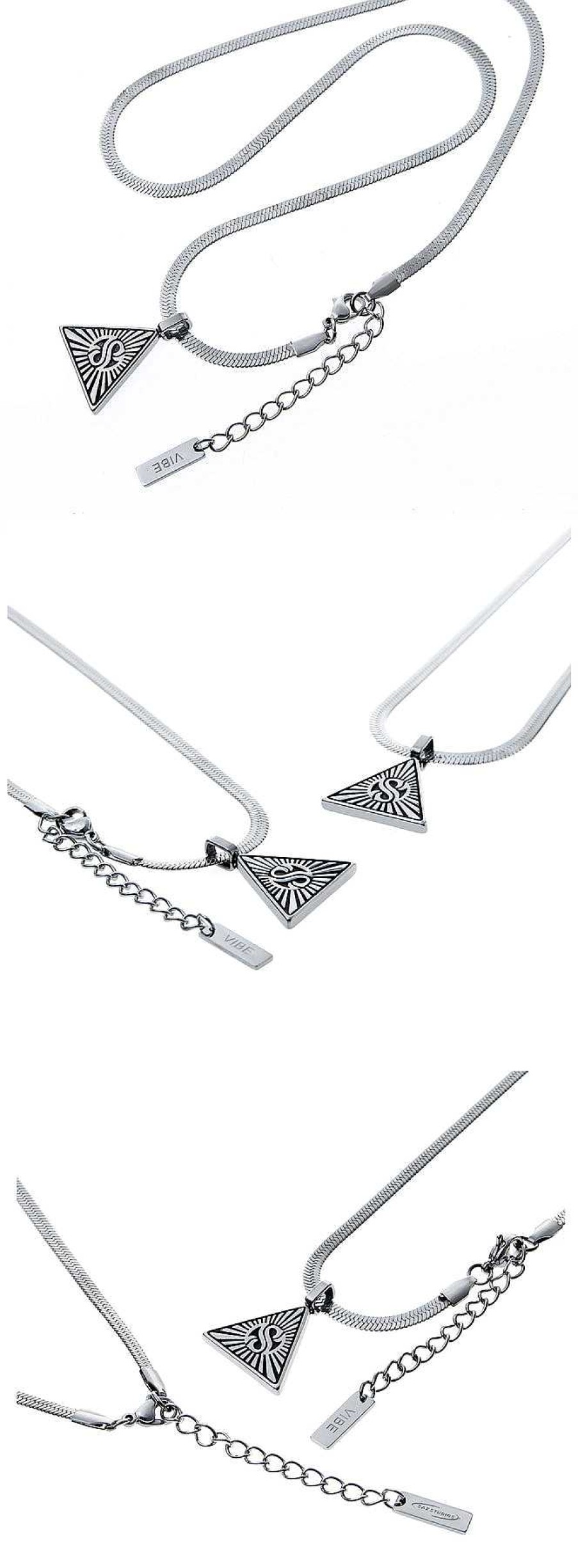 Accs & Bags & Shoes The Korean Fashion | Triangular Pendant Necklace Silver