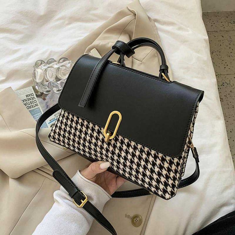 Women The Korean Fashion | Houndstooth Handbag