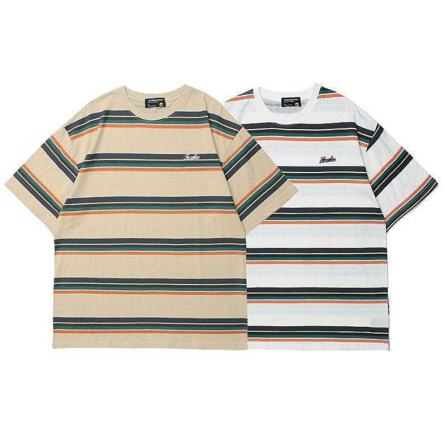 Clothing The Korean Fashion | Retro Striped Short-Sleeved T-Shirt