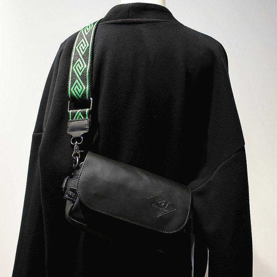 Accs & Bags & Shoes The Korean Fashion | Black Leather Messenger Bag