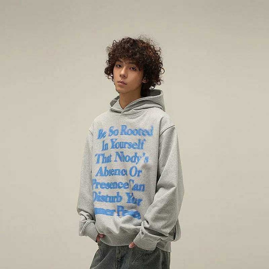 Clothing The Korean Fashion | Letter Print Hooded Sweatshirt